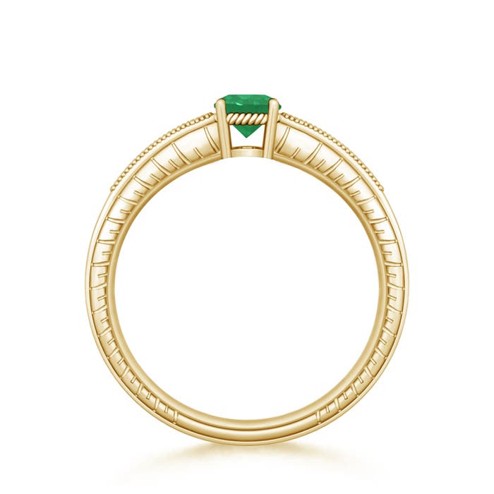 A - Emerald / 0.51 CT / 14 KT Yellow Gold