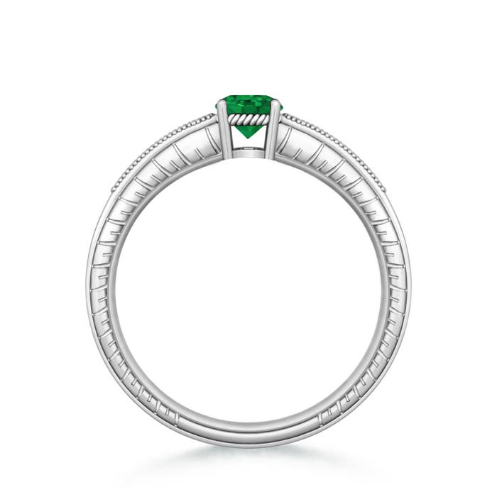 AAA - Emerald / 0.51 CT / 14 KT White Gold