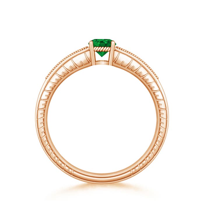 Premium - Lab-Grown Emerald / 0.51 CT / 14 KT Rose Gold