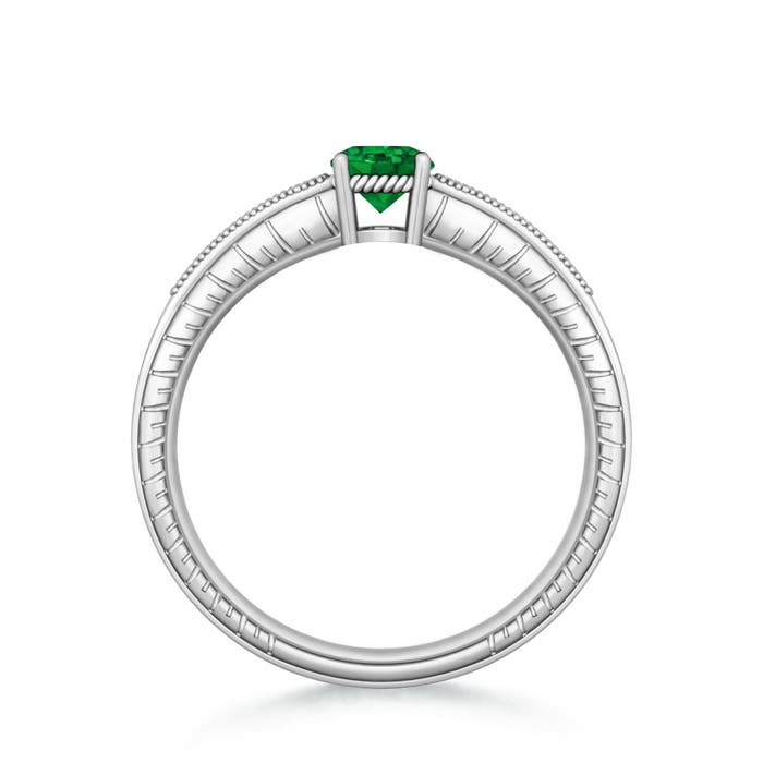 Premium - Lab-Grown Emerald / 0.51 CT / 14 KT White Gold