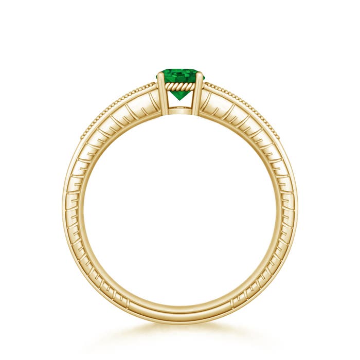 AAAA - Emerald / 0.51 CT / 14 KT Yellow Gold