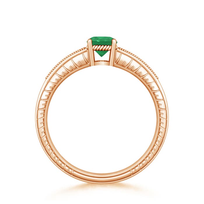 A - Emerald / 0.89 CT / 14 KT Rose Gold