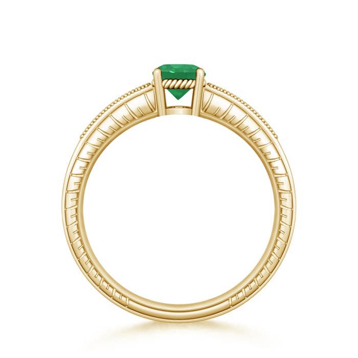 A - Emerald / 0.89 CT / 14 KT Yellow Gold