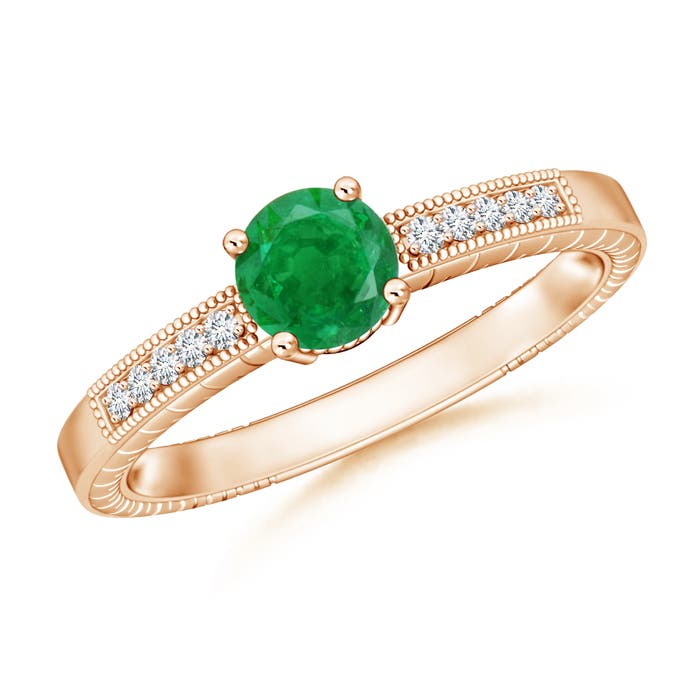 AA - Emerald / 0.89 CT / 14 KT Rose Gold