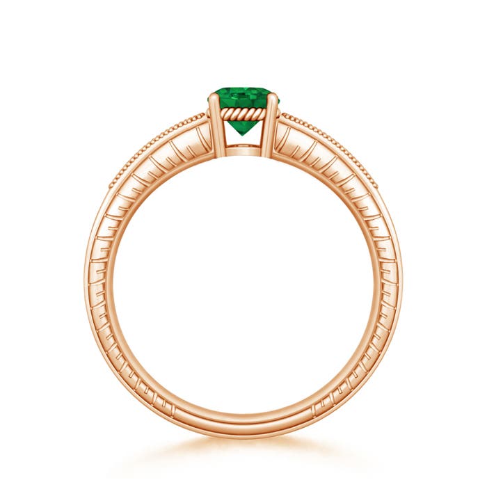 AAA - Emerald / 0.89 CT / 14 KT Rose Gold