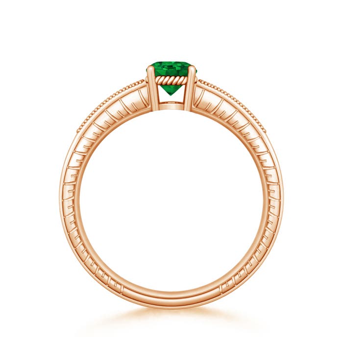 Premium - Lab-Grown Emerald / 0.89 CT / 14 KT Rose Gold