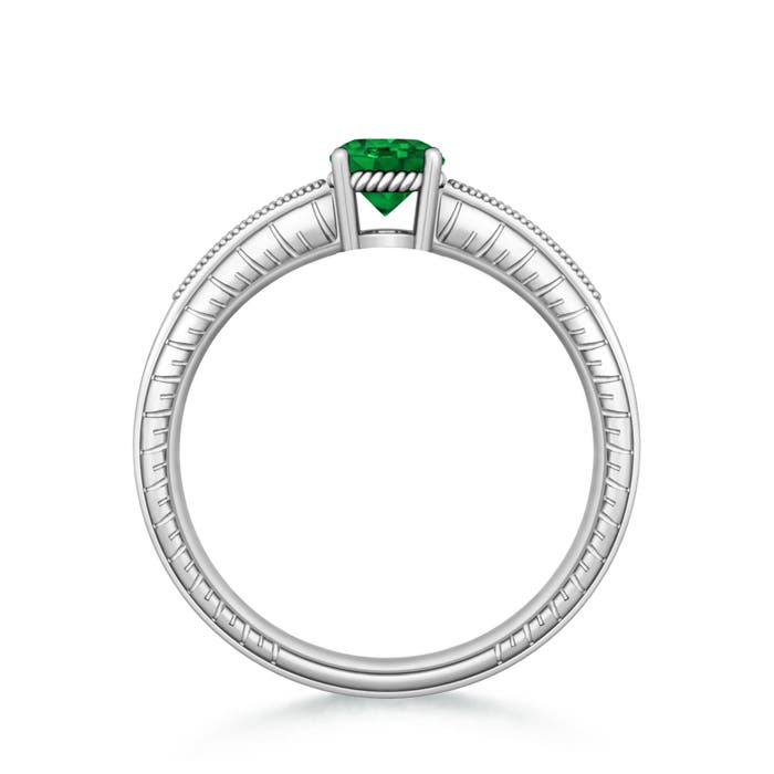 Premium - Lab-Grown Emerald / 0.89 CT / 14 KT White Gold