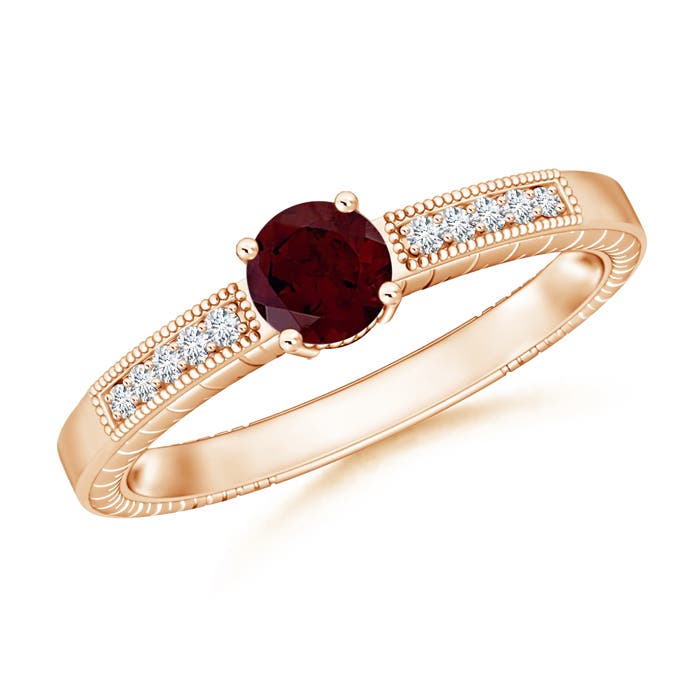 A - Garnet / 0.66 CT / 14 KT Rose Gold