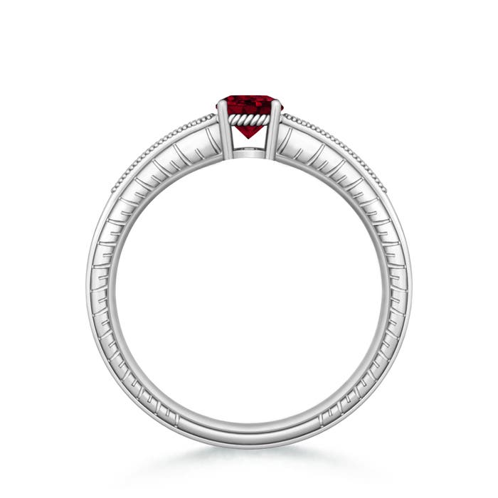 AA - Garnet / 0.66 CT / 14 KT White Gold