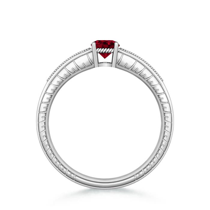 AAA - Garnet / 0.66 CT / 14 KT White Gold