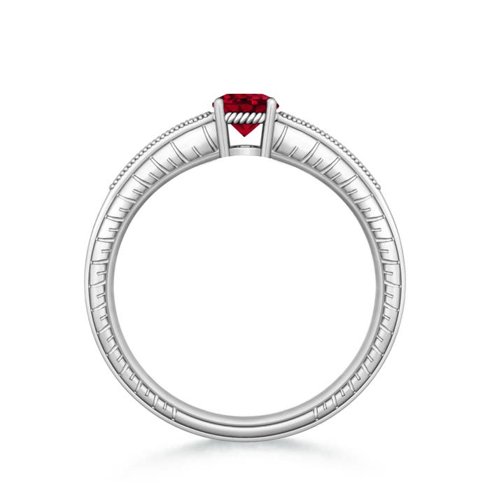 AAAA - Garnet / 0.66 CT / 14 KT White Gold