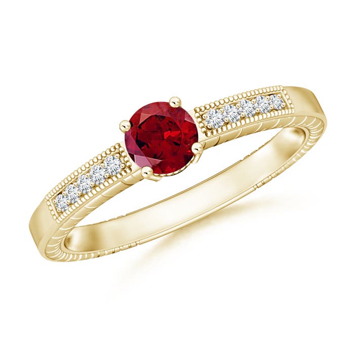 AAAA - Garnet / 0.66 CT / 14 KT Yellow Gold