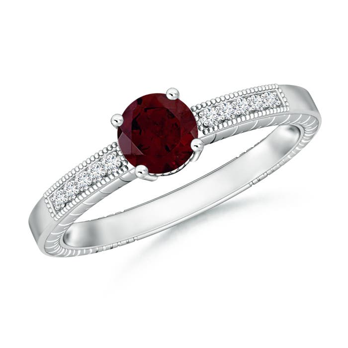 A - Garnet / 1.14 CT / 14 KT White Gold