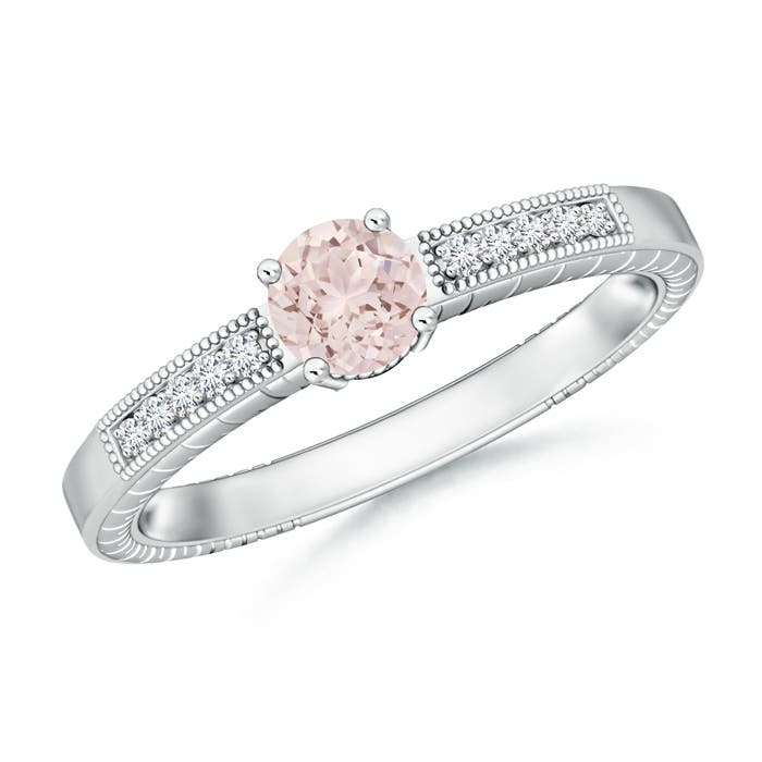 A - Morganite / 0.48 CT / 14 KT White Gold