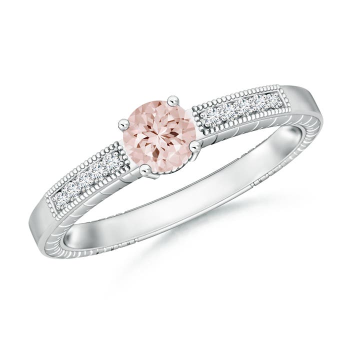 AA - Morganite / 0.48 CT / 14 KT White Gold