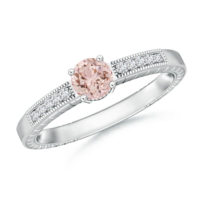 AAA - Morganite / 0.48 CT / 14 KT White Gold