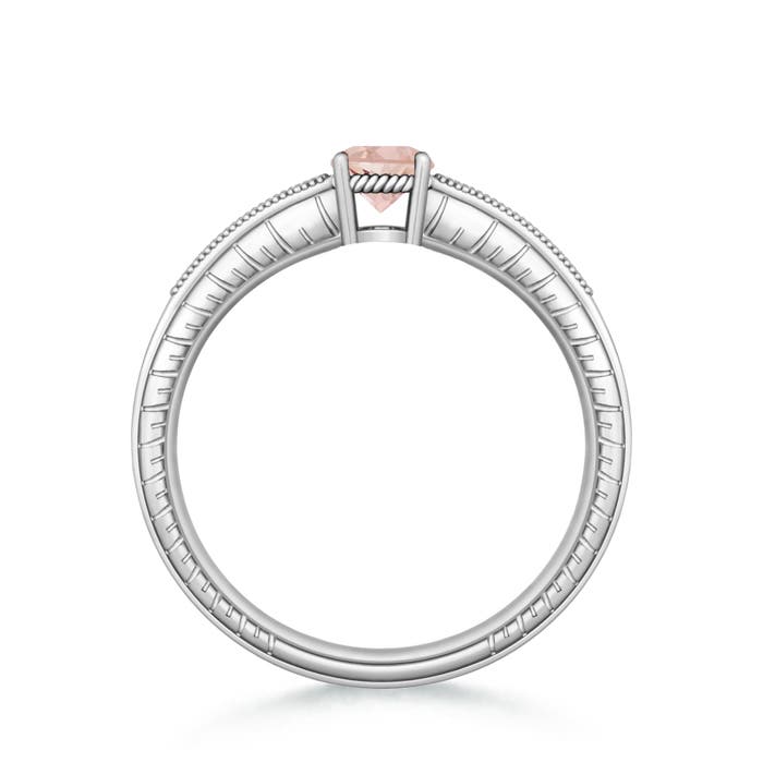 AAAA - Morganite / 0.48 CT / 14 KT White Gold