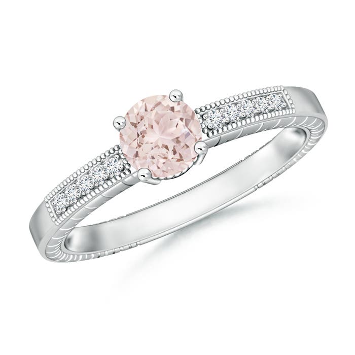 A - Morganite / 0.84 CT / 14 KT White Gold