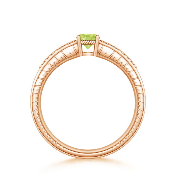 A - Peridot / 0.61 CT / 14 KT Rose Gold