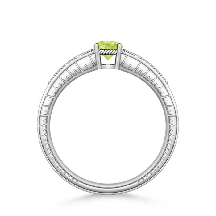 A - Peridot / 0.61 CT / 14 KT White Gold