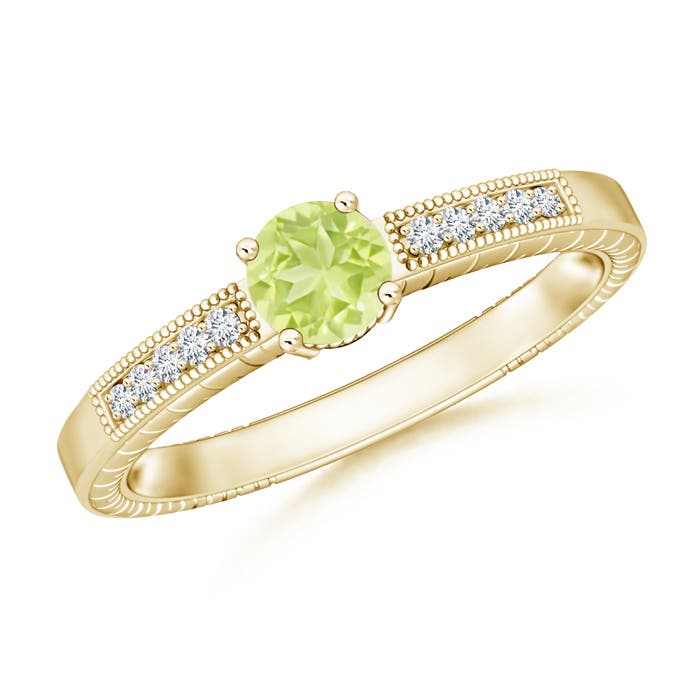 A - Peridot / 0.61 CT / 14 KT Yellow Gold