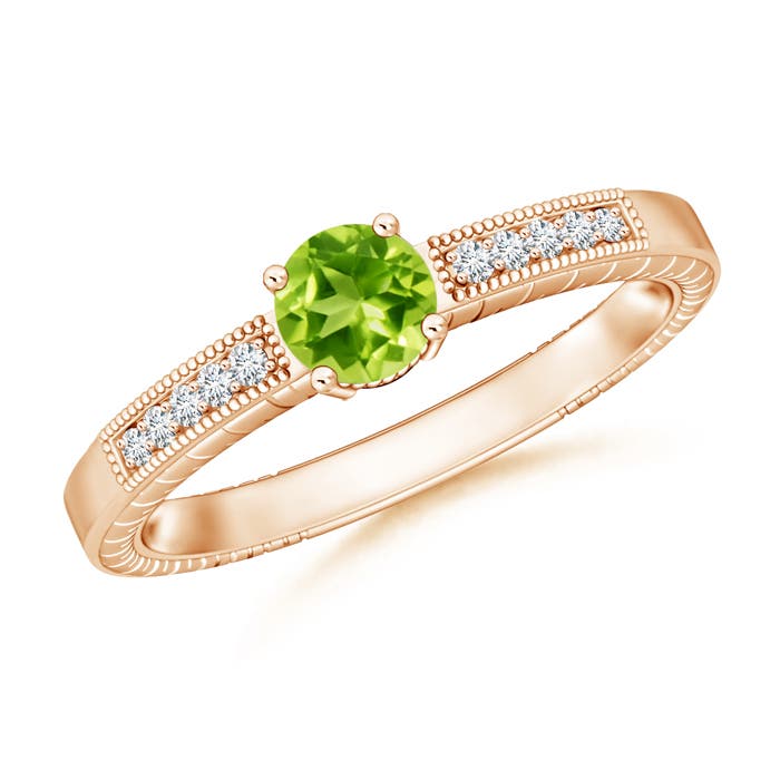 AAA - Peridot / 0.61 CT / 14 KT Rose Gold