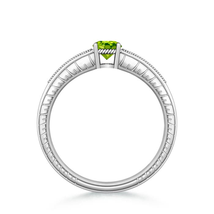 AAA - Peridot / 0.61 CT / 14 KT White Gold