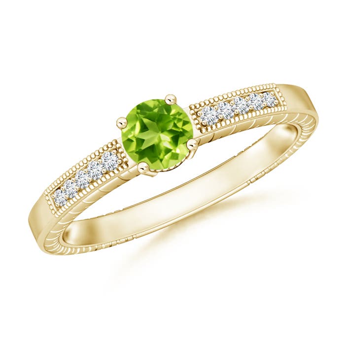 AAA - Peridot / 0.61 CT / 14 KT Yellow Gold