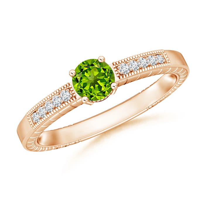 AAAA - Peridot / 0.61 CT / 14 KT Rose Gold