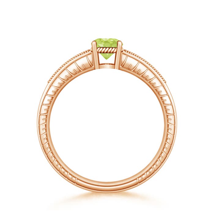 A - Peridot / 1.09 CT / 14 KT Rose Gold