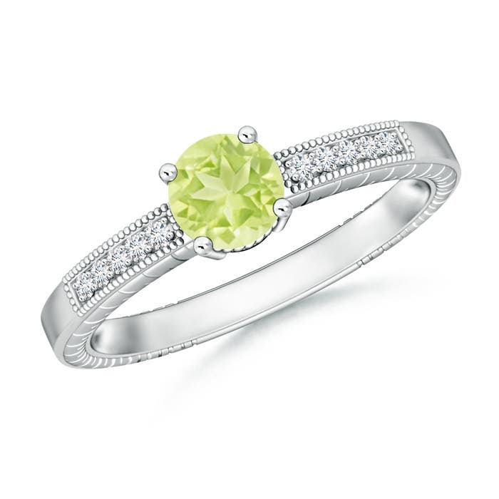 A - Peridot / 1.09 CT / 14 KT White Gold