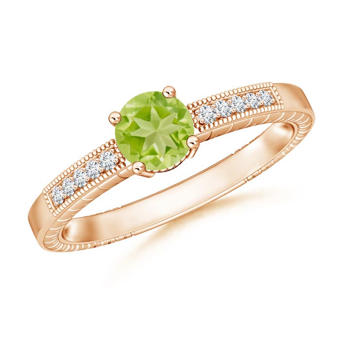 AA - Peridot / 1.09 CT / 14 KT Rose Gold