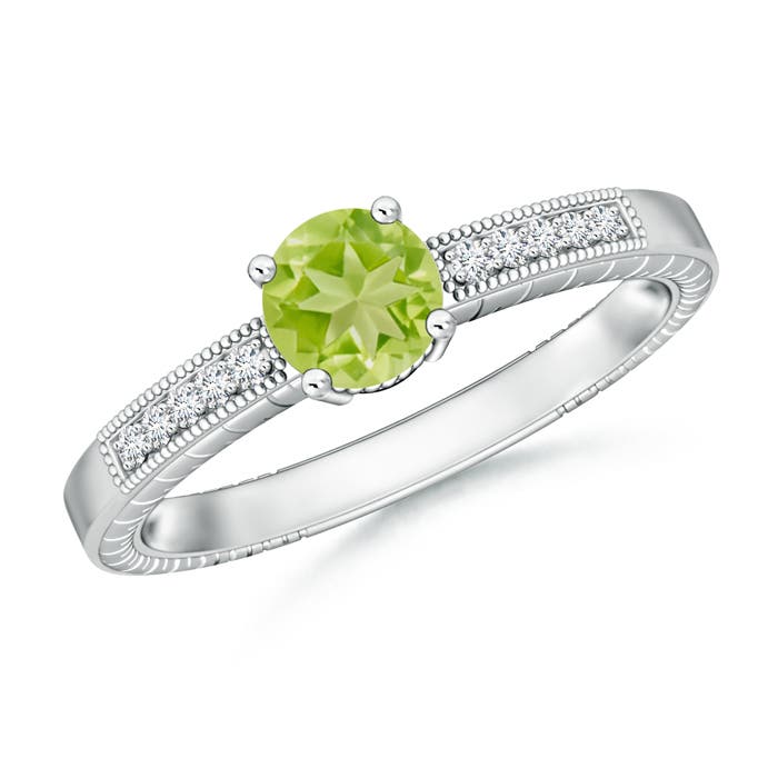 AA - Peridot / 1.09 CT / 14 KT White Gold