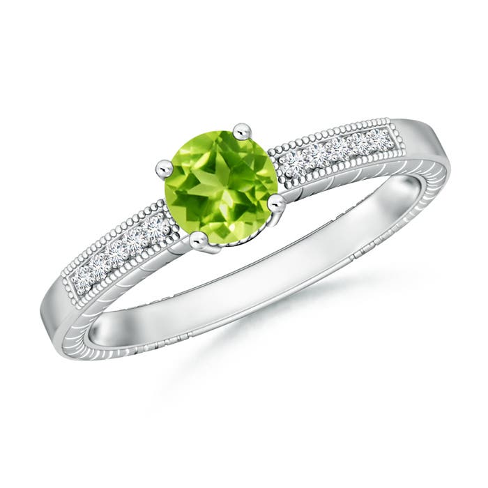 AAA - Peridot / 1.09 CT / 14 KT White Gold