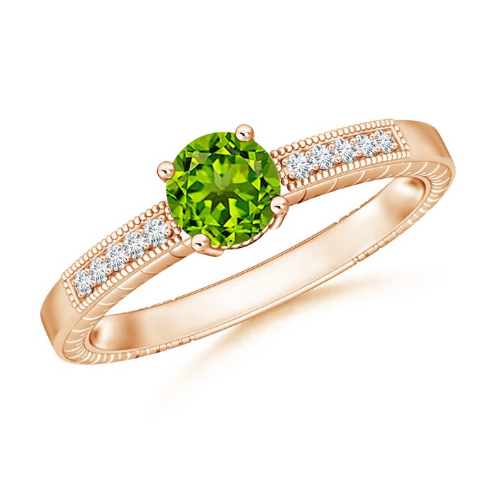 AAAA - Peridot / 1.09 CT / 14 KT Rose Gold