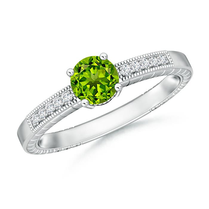 AAAA - Peridot / 1.09 CT / 14 KT White Gold