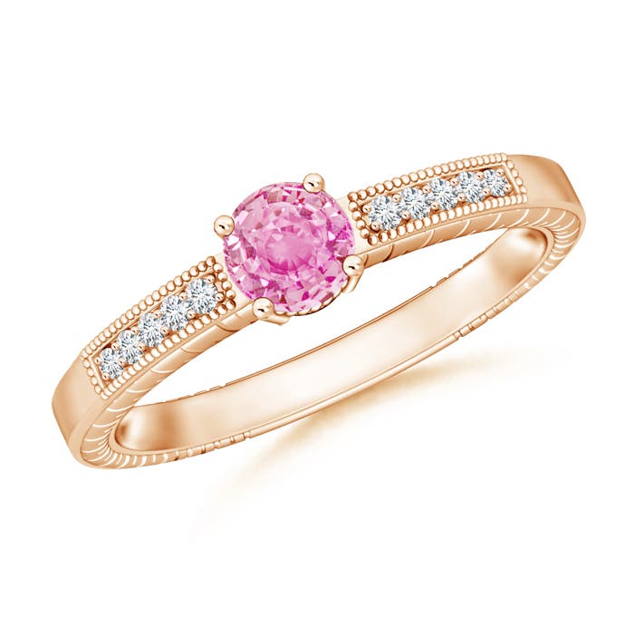 A - Pink Sapphire / 0.66 CT / 14 KT Rose Gold