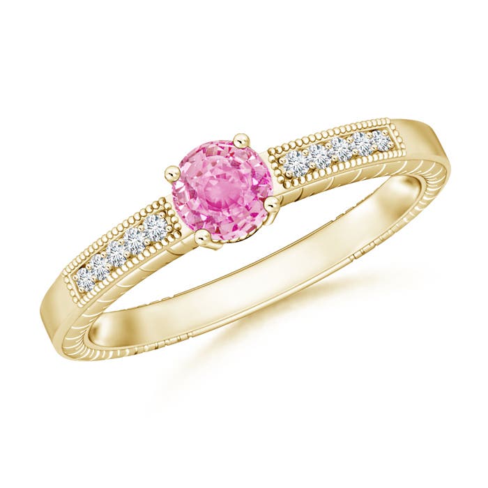 A - Pink Sapphire / 0.66 CT / 14 KT Yellow Gold