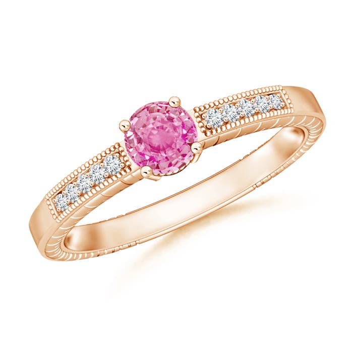 AA - Pink Sapphire / 0.66 CT / 14 KT Rose Gold