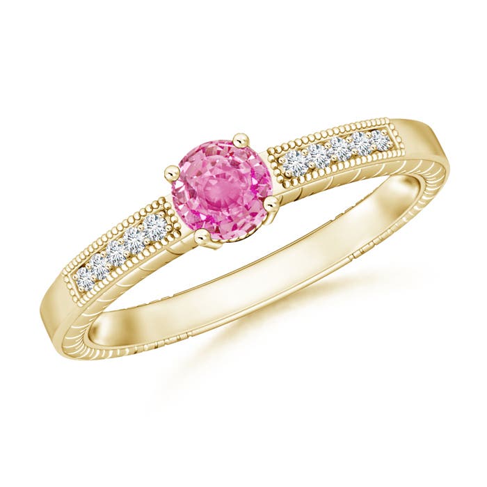 AA - Pink Sapphire / 0.66 CT / 14 KT Yellow Gold