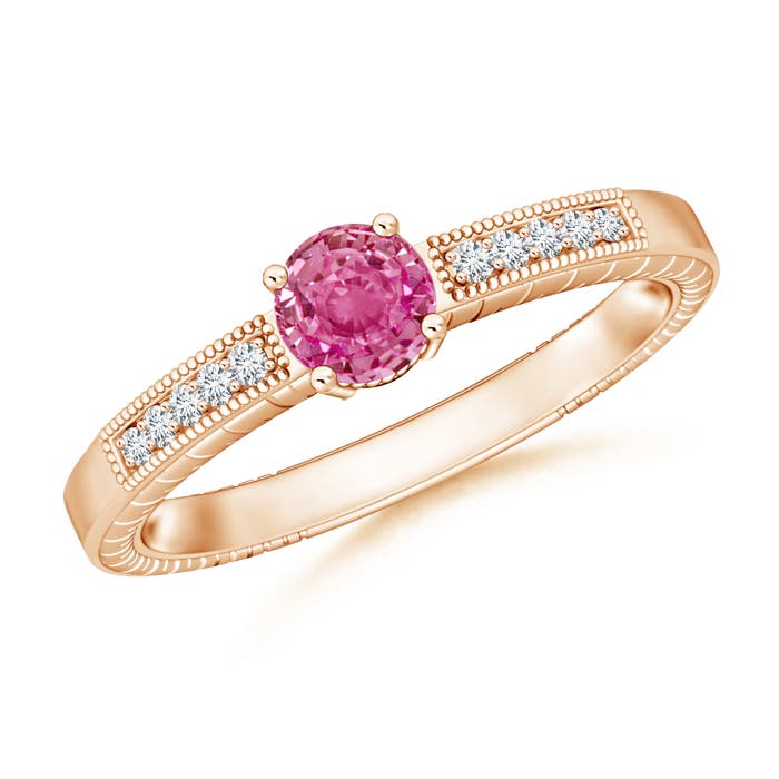 AAA - Pink Sapphire / 0.66 CT / 14 KT Rose Gold