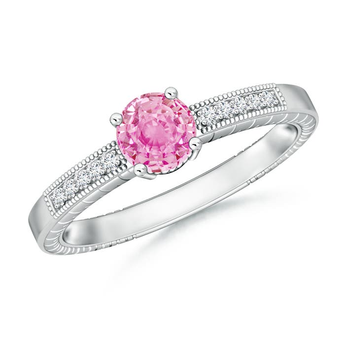 A - Pink Sapphire / 1.14 CT / 14 KT White Gold