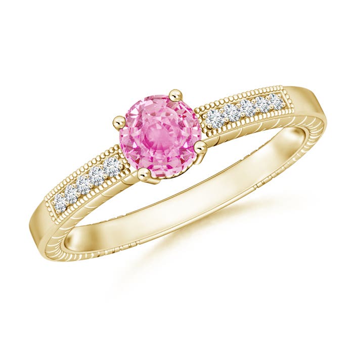 A - Pink Sapphire / 1.14 CT / 14 KT Yellow Gold