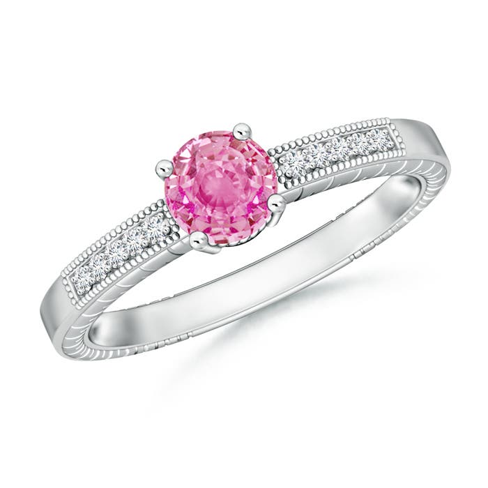 AA - Pink Sapphire / 1.14 CT / 14 KT White Gold