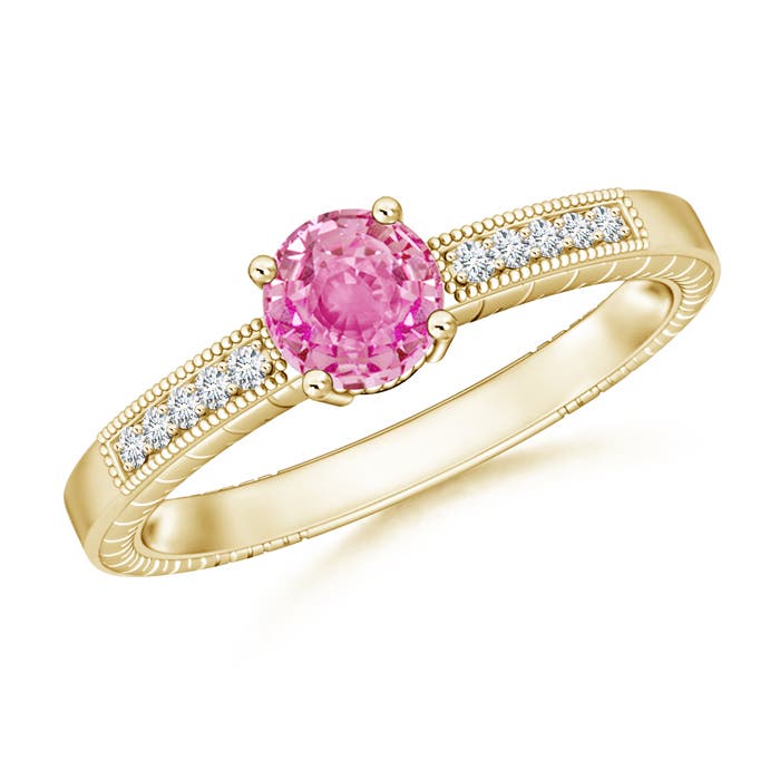 AA - Pink Sapphire / 1.14 CT / 14 KT Yellow Gold