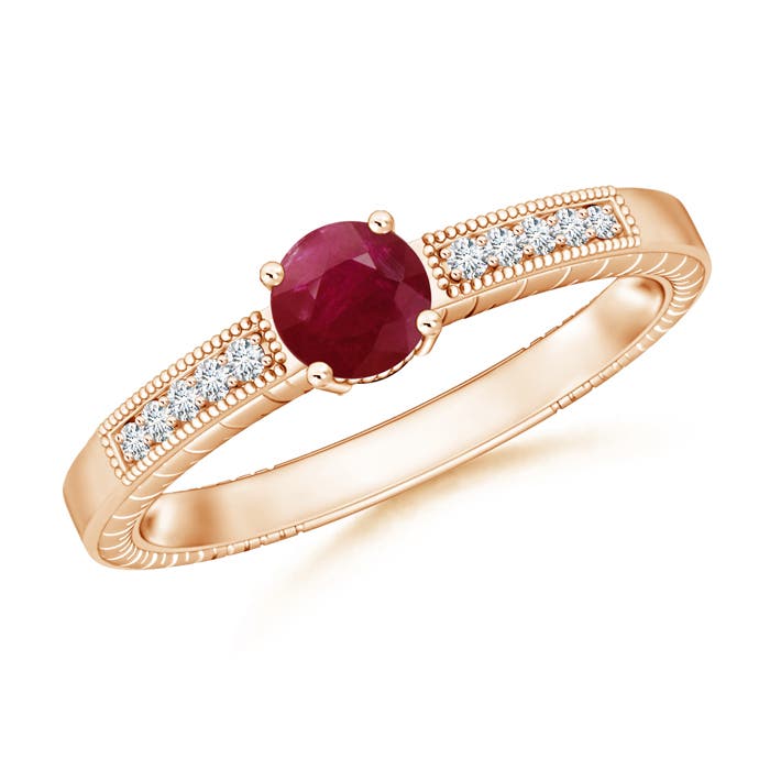 A - Ruby / 0.66 CT / 14 KT Rose Gold