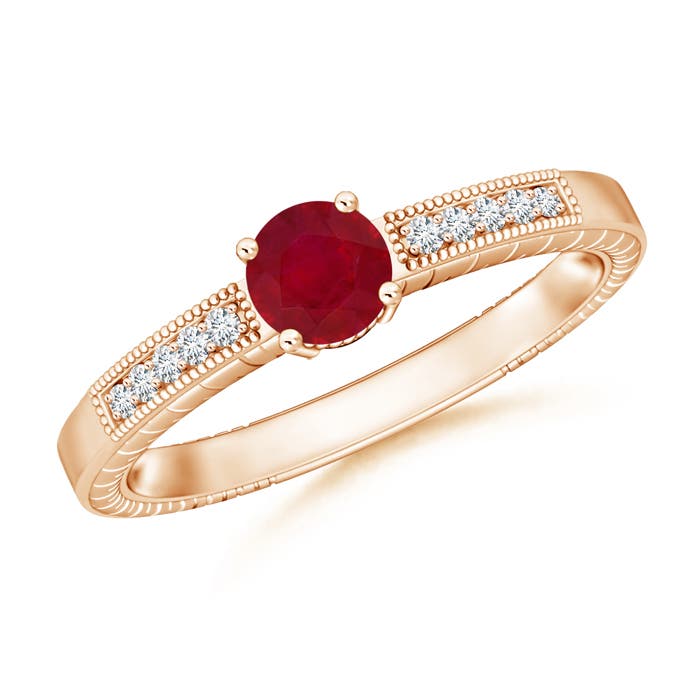 AA - Ruby / 0.66 CT / 14 KT Rose Gold