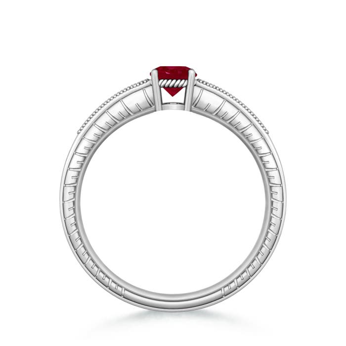 AA - Ruby / 0.66 CT / 14 KT White Gold