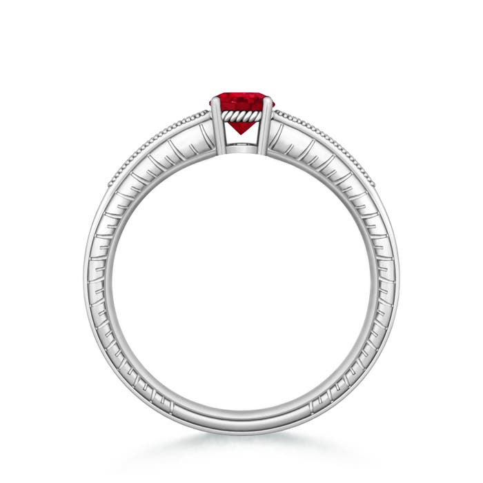 AAA - Ruby / 0.66 CT / 14 KT White Gold