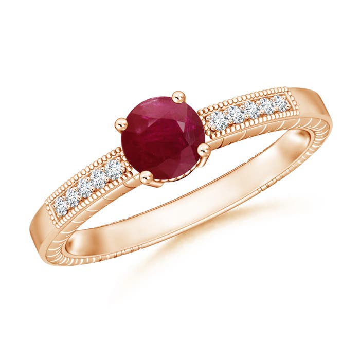 A - Ruby / 1.14 CT / 14 KT Rose Gold